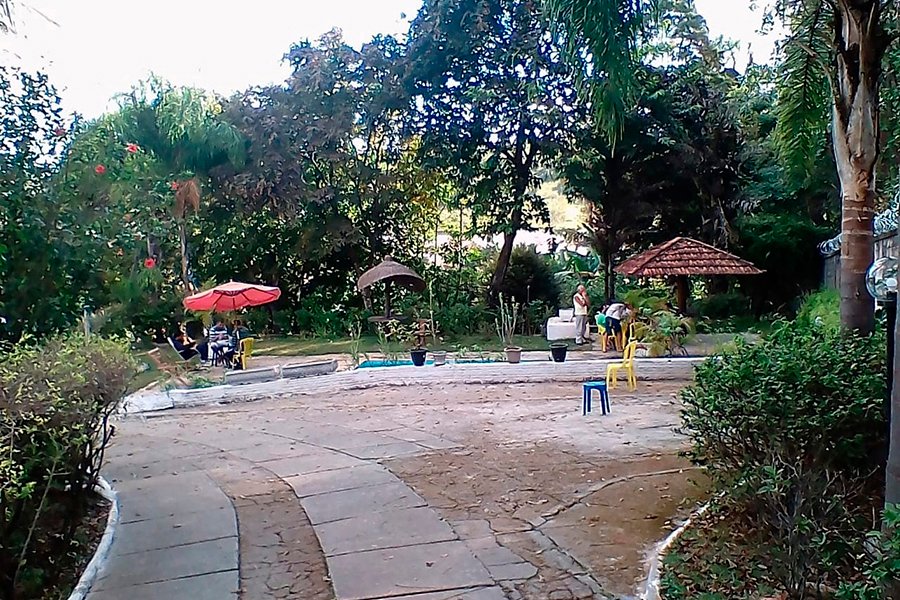 Jardim e área externa da clínica